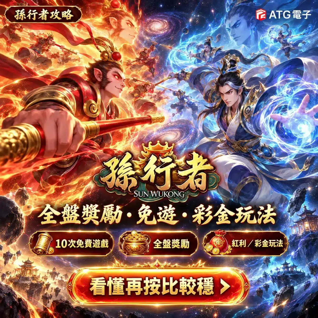 孫行者攻略玩法圖解，整理10次免費遊戲、全盤獎勵與紅利彩金等特殊獎勵機制